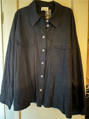 ANDRÉE BY UNIT Black Shirt Jacket with Contrast Label